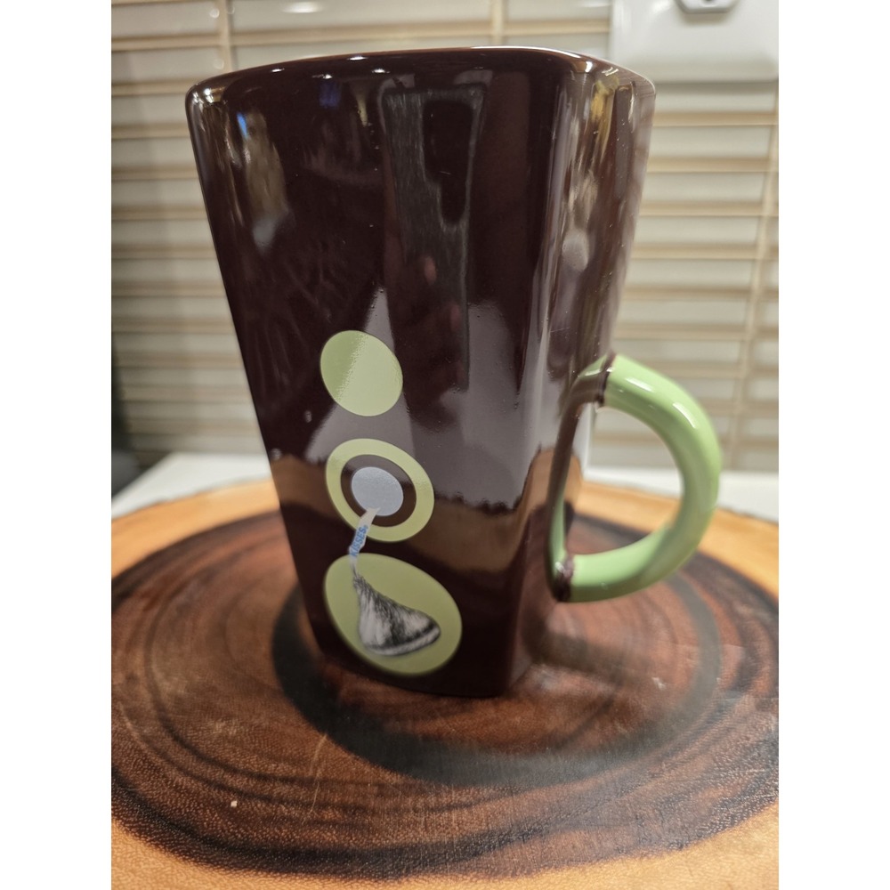 Hershey's Kiss Kisses Mug Cup for Good Night Kisses Cocoa Brown with Mint Handle